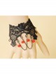 Retro Gothic Fashion Black Lace Flower Tassel Red Crystal Female Bracelet