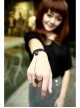 Retro Gothic Fashion Simple Black Lace Female Band Ring Bracelet