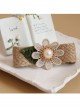 Leisure Golden Lace Flower Green Leaf Pearl Hemp Rope Retro Fashion Female Hairpin