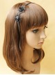 Pop Retro Fashion Halloween Festival Gothic Black Spider Web Rose Flower Girl Female Band