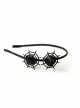 Pop Retro Fashion Halloween Festival Gothic Black Spider Web Rose Flower Girl Female Band