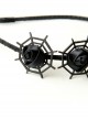 Pop Retro Fashion Halloween Festival Gothic Black Spider Web Rose Flower Girl Female Band