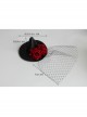 Retro Fashion Gothic Sexy Makeup Party Cocktail Party Prom Female Red Rose Black Net Gauze Witch Hat Hairpin