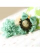 Handmade Retro Fashion Beauty Portrait Blue Bow Flower Pearl Female Hairpin