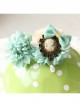Handmade Retro Fashion Beauty Portrait Blue Bow Flower Pearl Female Hairpin