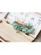 Handmade Retro Fashion Beauty Portrait Blue Bow Flower Pearl Female Hairpin