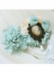 Handmade Retro Fashion Beauty Portrait Blue Bow Flower Pearl Female Hairpin