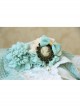 Handmade Retro Fashion Beauty Portrait Blue Bow Flower Pearl Female Hairpin