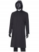 TV Drama Squid Game Black Mask Man Black Suit Halloween Cosplay Costume Black Hooded Long Top