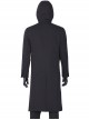 TV Drama Squid Game Black Mask Man Black Suit Halloween Cosplay Costume Black Hooded Long Top