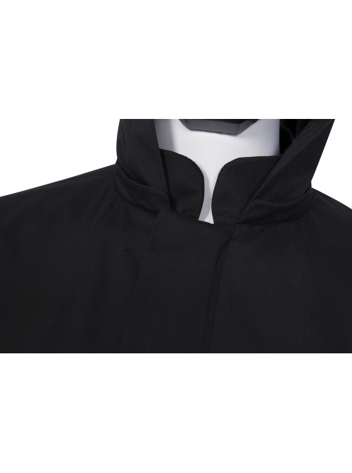 TV Drama Squid Game Black Mask Man Black Suit Halloween Cosplay Costume Black Hooded Long Top