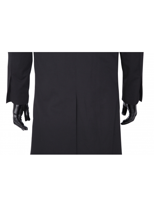 TV Drama Squid Game Black Mask Man Black Suit Halloween Cosplay Costume Black Hooded Long Top
