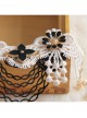 Handmade Retro Fashion Rose Gold Black Flower Tassel Light Pink Lace Female Anklet