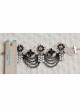 Handmade Retro Fashion Rose Gold Black Flower Tassel Light Pink Lace Female Anklet