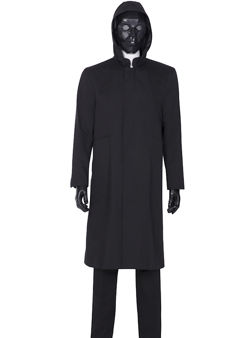 TV Drama Squid Game Black Mask Man Black Suit Halloween Cosplay Accessories Black Gloves