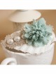 Elegant Golden Lace Blue Flowers White Pearl Fashion Beautiful Female Hairpin