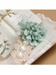 Elegant Golden Lace Blue Flowers White Pearl Fashion Beautiful Female Hairpin