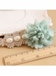 Elegant Golden Lace Blue Flowers White Pearl Fashion Beautiful Female Hairpin