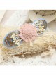 Fashion Elegant Pink Flowers Small Fresh Handmade Blue Cloth Female Hairpin