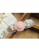 Fashion Elegant Pink Flowers Small Fresh Handmade Blue Cloth Female Hairpin