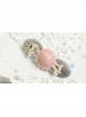 Fashion Elegant Pink Flowers Small Fresh Handmade Blue Cloth Female Hairpin