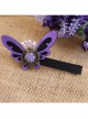 Handmade Retro Fashion Personality Purple Fabric Butterfly Flower Female Hairpin