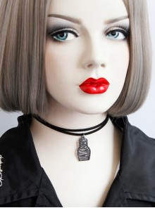 Sexy Fashion Retro Black Mummy Double Layer Female Thin Velvet Collar Collar