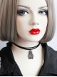 Sexy Fashion Retro Black Mummy Double Layer Female Thin Velvet Collar Collar