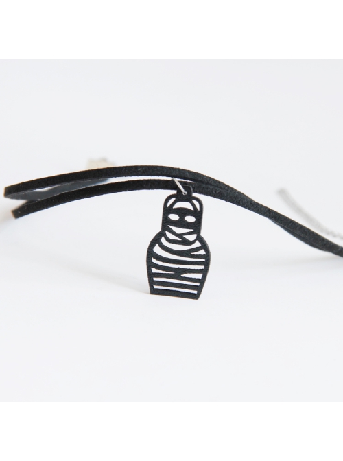 Sexy Fashion Retro Black Mummy Double Layer Female Thin Velvet Collar Collar