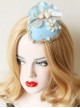 Beach Travel Fashion Shell Flower Pearl Golden Lace Female Small Blue Top Hat Hairpin