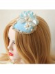 Beach Travel Fashion Shell Flower Pearl Golden Lace Female Small Blue Top Hat Hairpin
