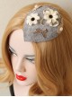 Individuality Bowknot White Flower Pearl Retro Fashion Female Gray Small Hat Hairpin