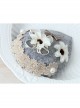 Individuality Bowknot White Flower Pearl Retro Fashion Female Gray Small Hat Hairpin