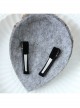 Individuality Bowknot White Flower Pearl Retro Fashion Female Gray Small Hat Hairpin