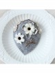 Individuality Bowknot White Flower Pearl Retro Fashion Female Gray Small Hat Hairpin