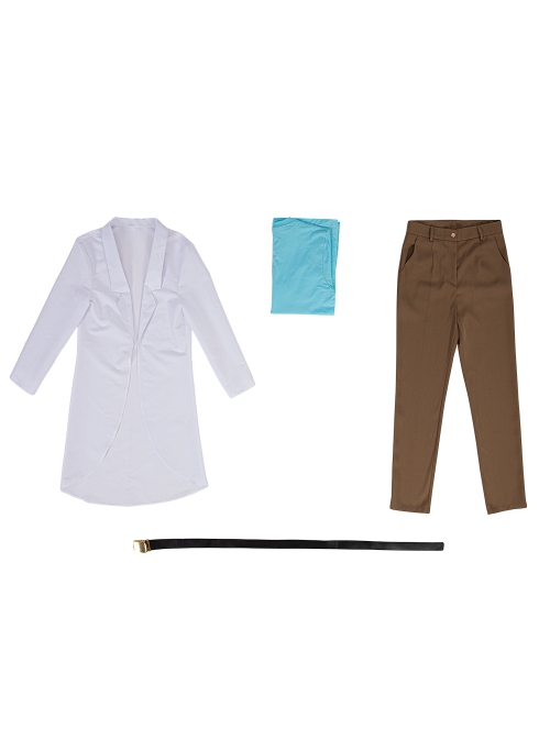 Rick And Morty Rick White Outerwear Suit Halloween Cosplay Costume Full Set