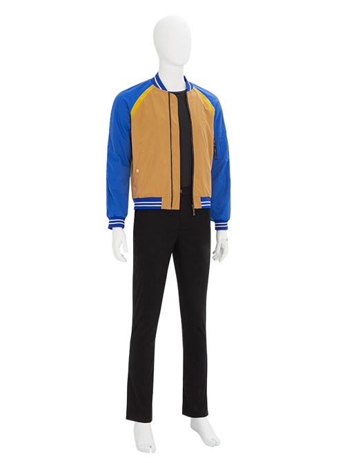 Shang-Chi And The Legend Of The Ten Rings Halloween Cosplay Costume Shang-Chi Blue Yellow Color Splicing Jacket