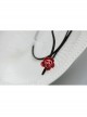 Simple Retro Fashion Red Rose Flower Female Black Double Layer Short Necklace