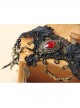 Fashion Retro Gothic Love Ruby Black Lace Flower Love Queen Holiday Female Choker