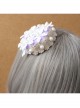 Fashion Casual Sweet Elegant Performance White Flower Pearl Female Purple Top Hat Hairpin