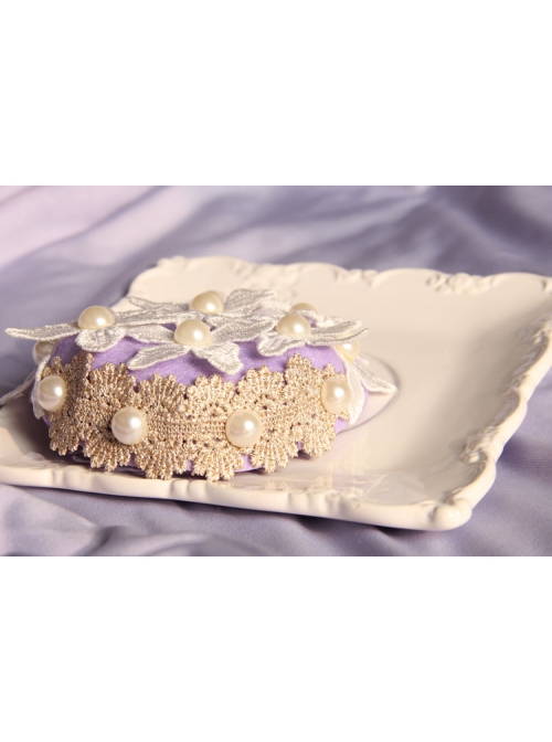 Fashion Casual Sweet Elegant Performance White Flower Pearl Female Purple Top Hat Hairpin