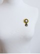 Retro Fashion Christmas Little Snowman Yellow Flowers White Pearl Female Cloth Brooch