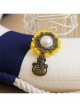 Retro Fashion Christmas Little Snowman Yellow Flowers White Pearl Female Cloth Brooch