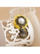 Retro Fashion Christmas Little Snowman Yellow Flowers White Pearl Female Cloth Brooch