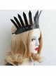 Artificial Leather Retro Fashion Big Crown Queen Fan Personality Exaggerated Black Hairband