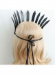Artificial Leather Retro Fashion Big Crown Queen Fan Personality Exaggerated Black Hairband