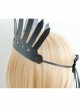 Artificial Leather Retro Fashion Big Crown Queen Fan Personality Exaggerated Black Hairband