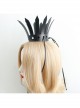 Artificial Leather Retro Fashion Big Crown Queen Fan Personality Exaggerated Black Hairband