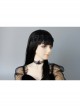 Fashion Halloween Masquerade Retro Black Witch Hat Mesh Female Choker