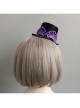 Purple Crown Flower Metal Tassel Show Halloween Party Retro Fashion Female Black Top Hat Hairpin